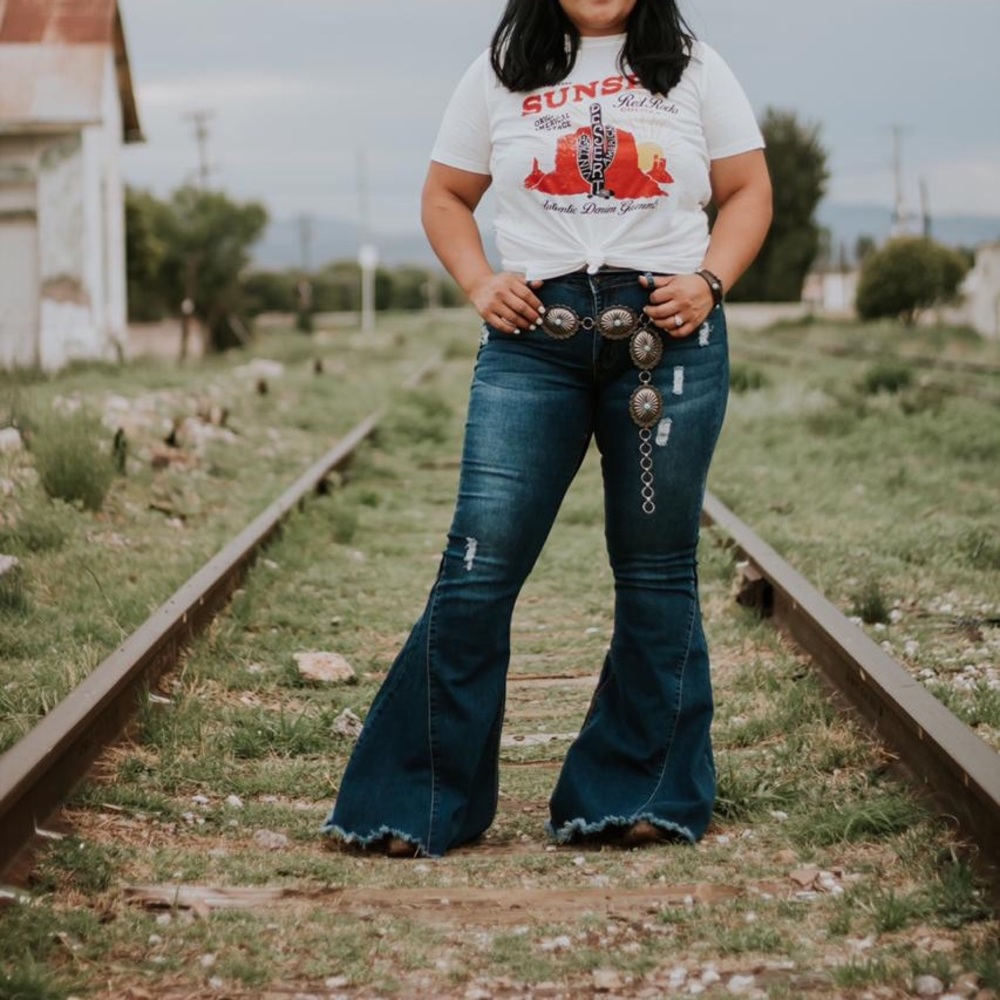 Denim bell bottoms